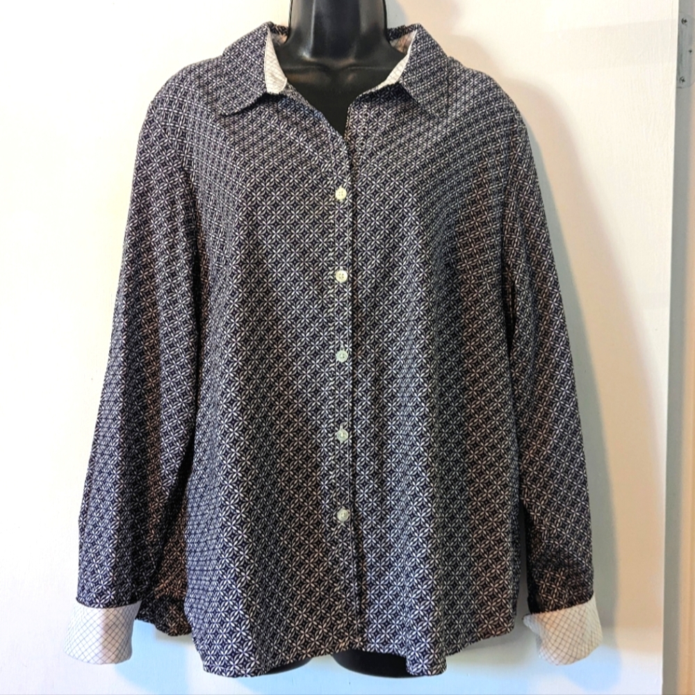 George purple long sleeve blouse size XXL